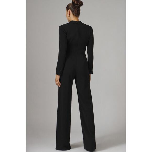 Jay Godfrey Roland Black Tuxedo Jumpsuit Long Sleeve Wide Leg Elegant FormalWear - Picture 3 of 16